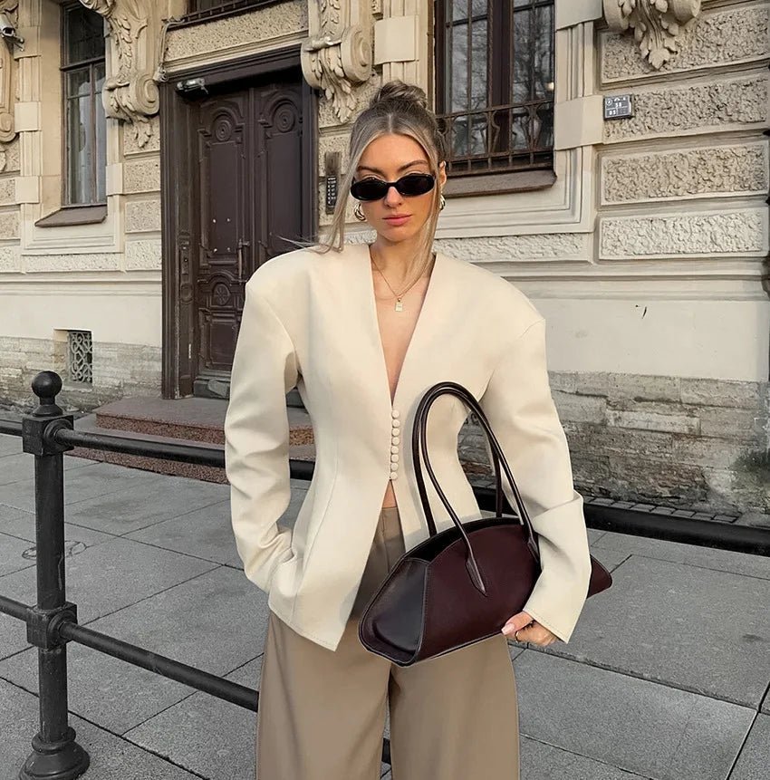 Blazer cintado acolchoado Isadora