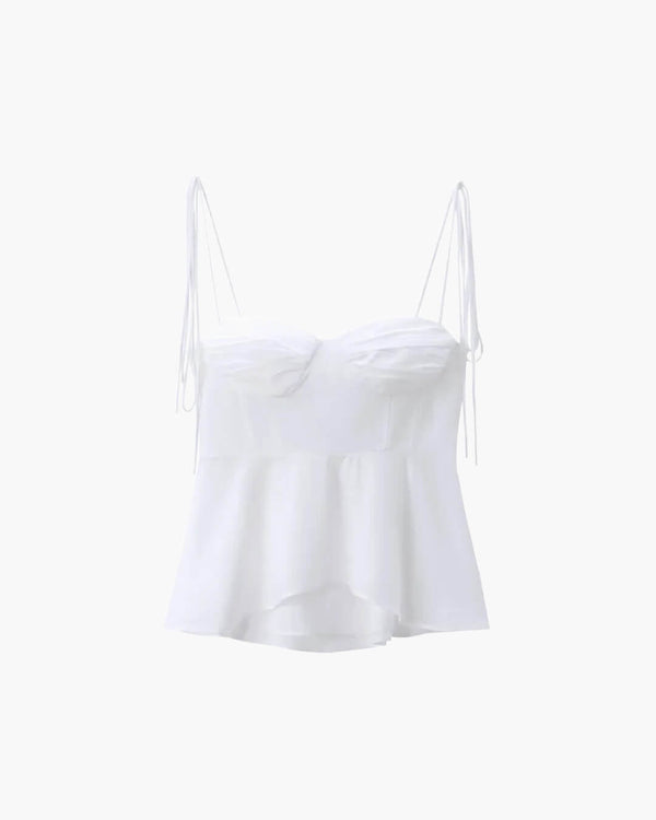 Top cami tipo corpete com peplum Jada