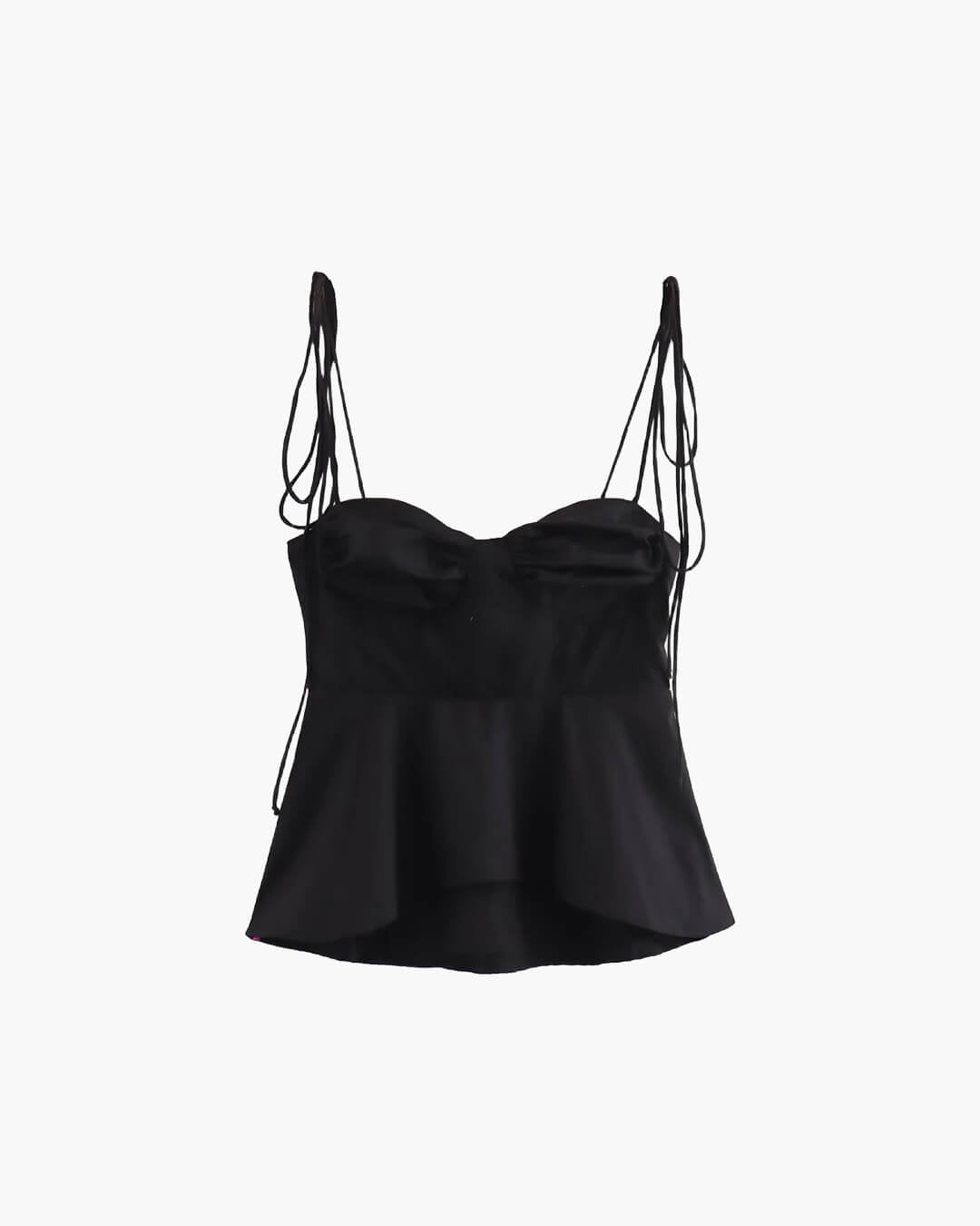 Top cami tipo corpete com peplum Jada