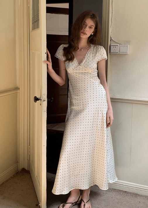 Vestido midi acetinado estampado Jamila