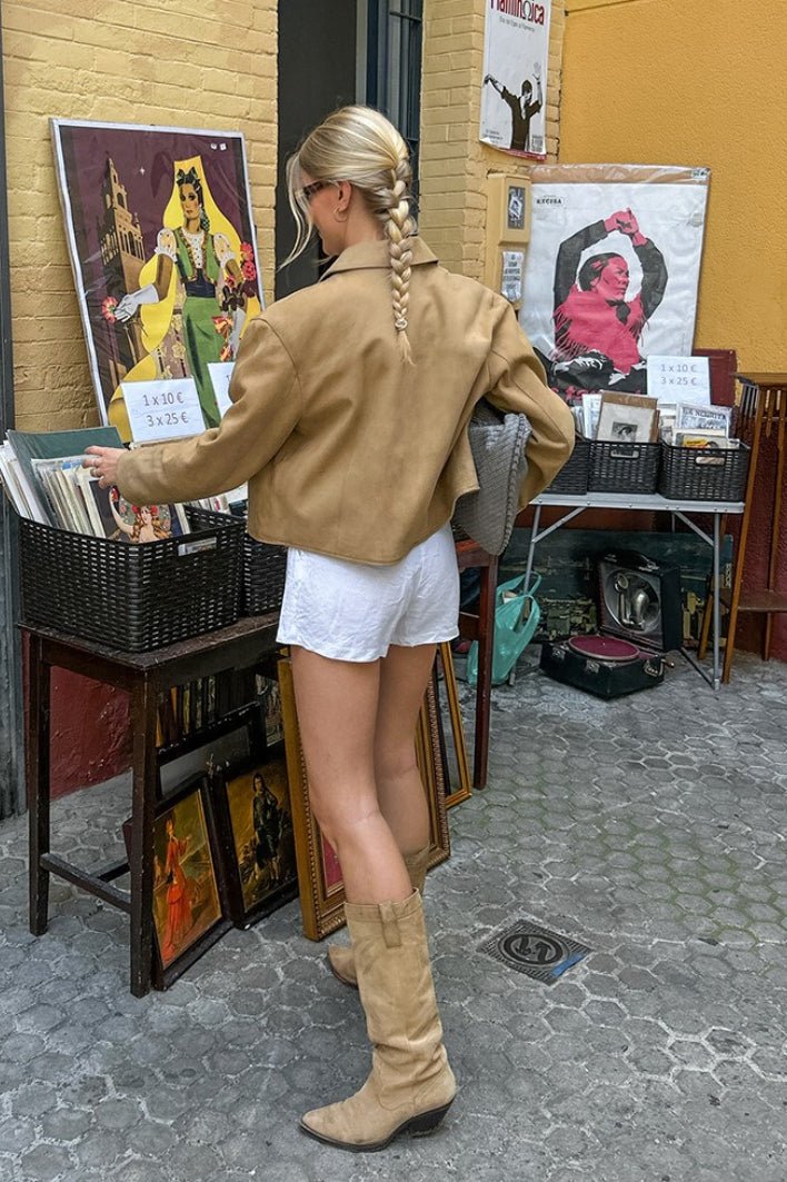Casaco curto de imitação de camurça Jane
