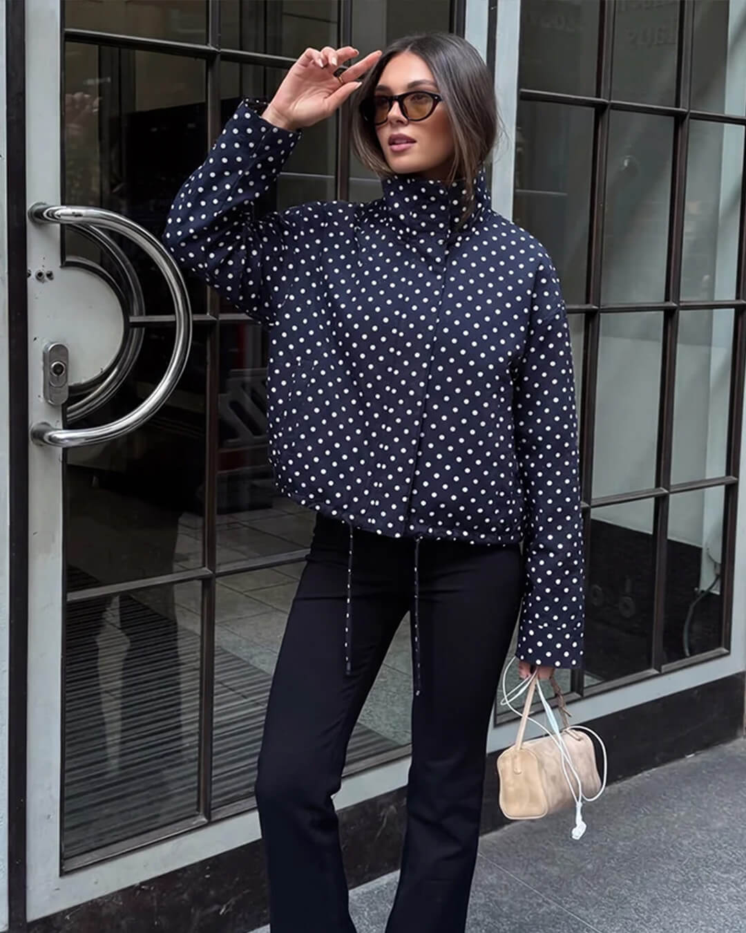 Janelle High Collar Drawstring Jacket