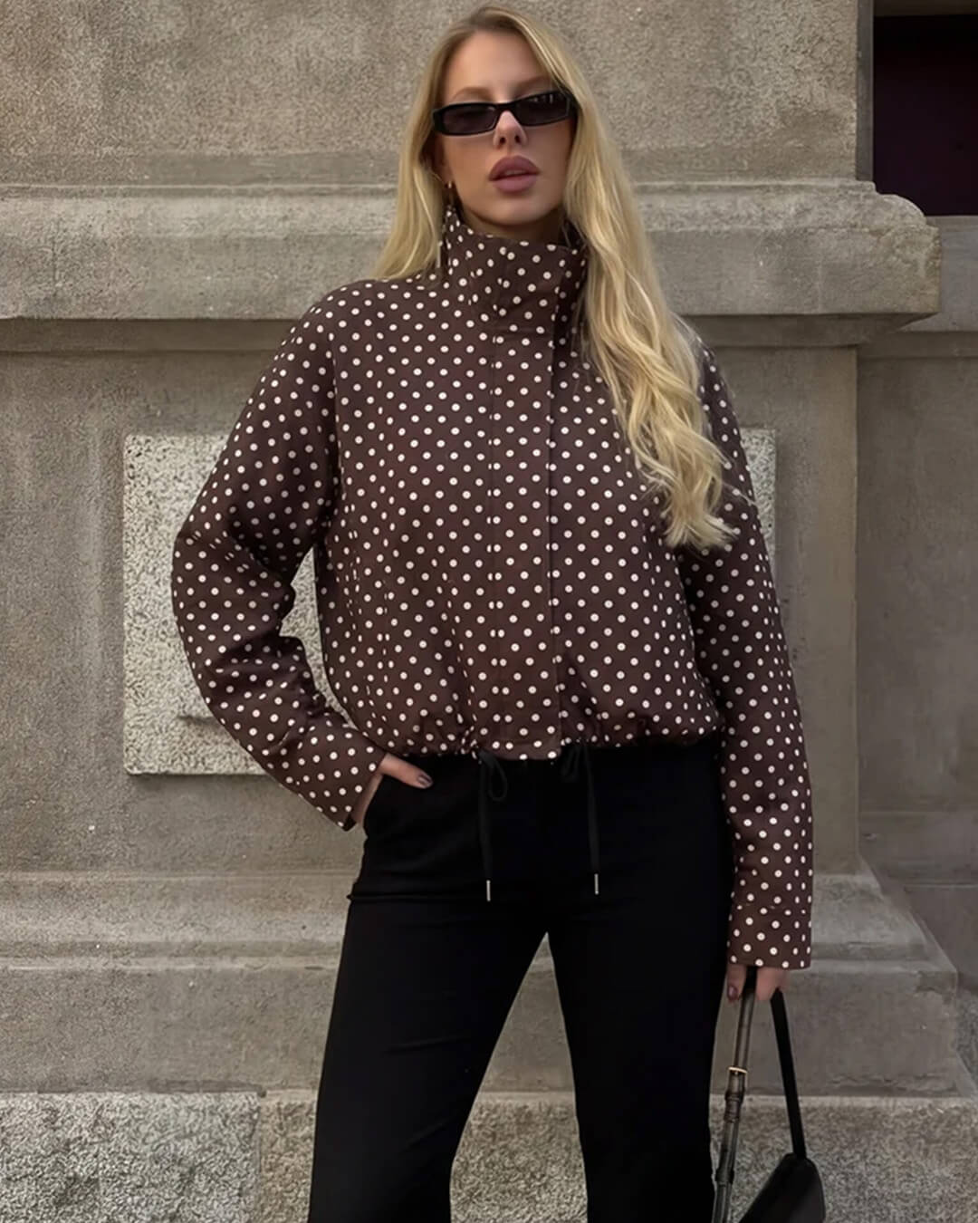Janelle High Collar Drawstring Jacket