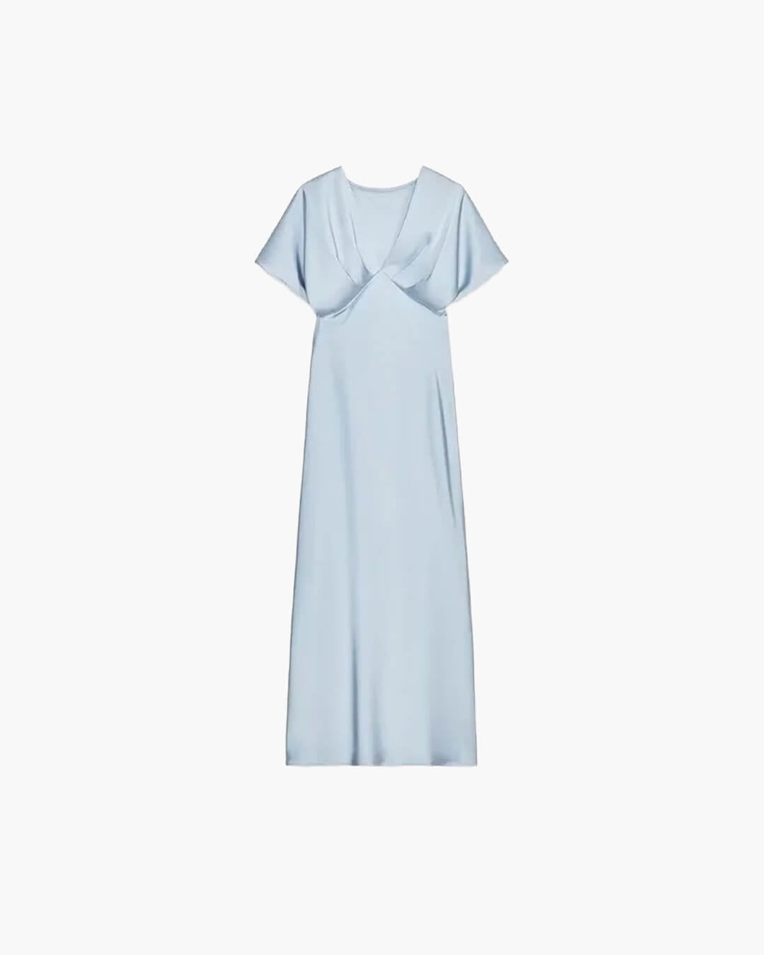 Vestido midi acetinado Janna com decote em V