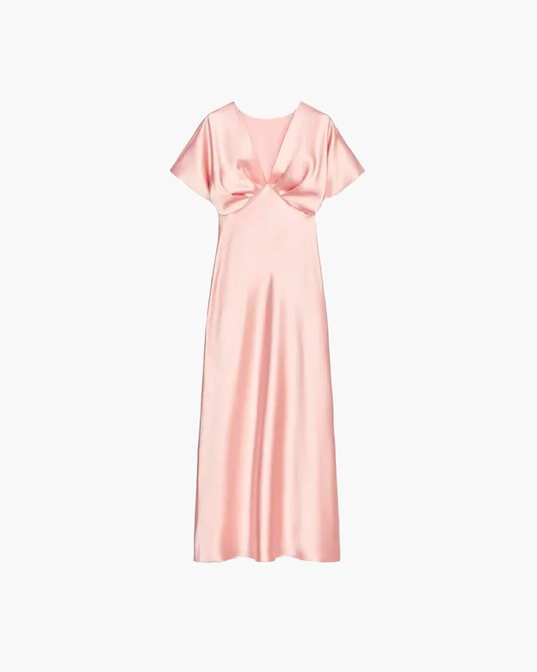 Vestido midi acetinado Janna com decote em V
