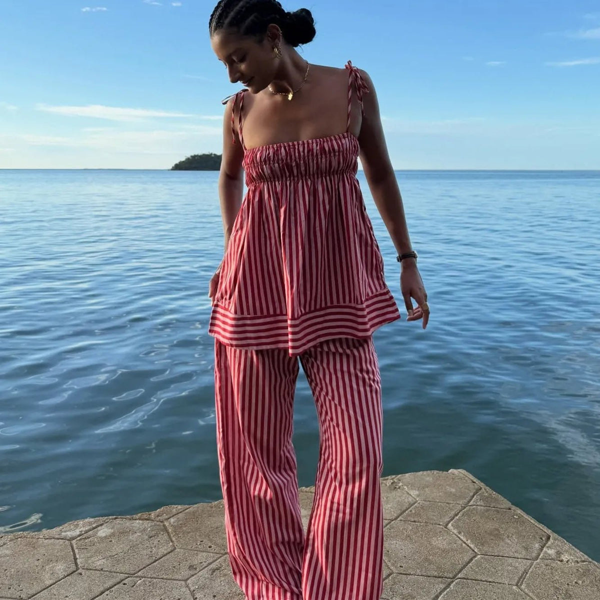 Conjunto de pijama às riscas Jasmin