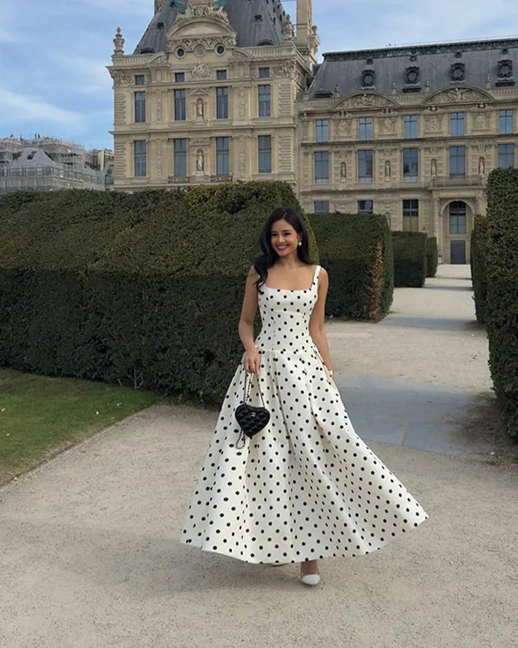 Vestido midi com padrão de bolinhas Jasmine
