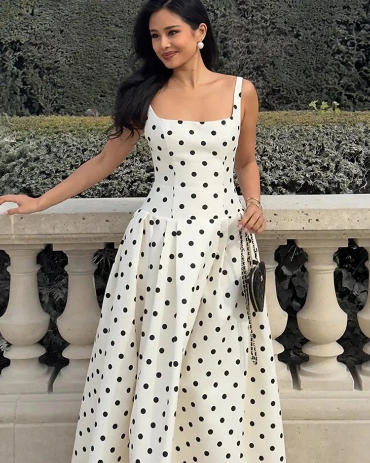 Vestido midi com padrão de bolinhas Jasmine