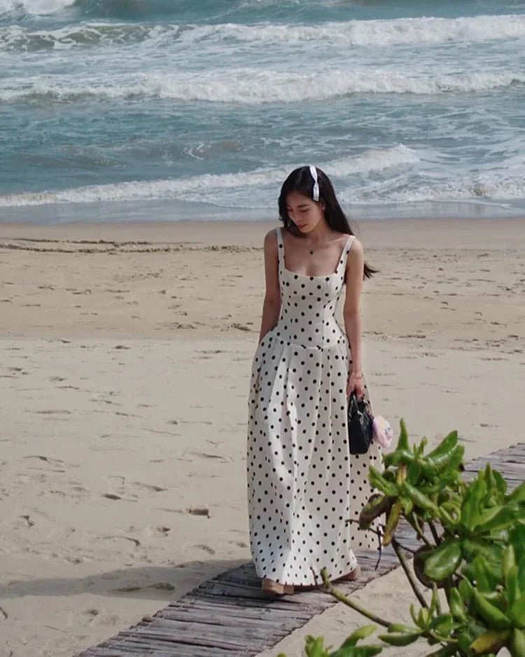Vestido midi com padrão de bolinhas Jasmine