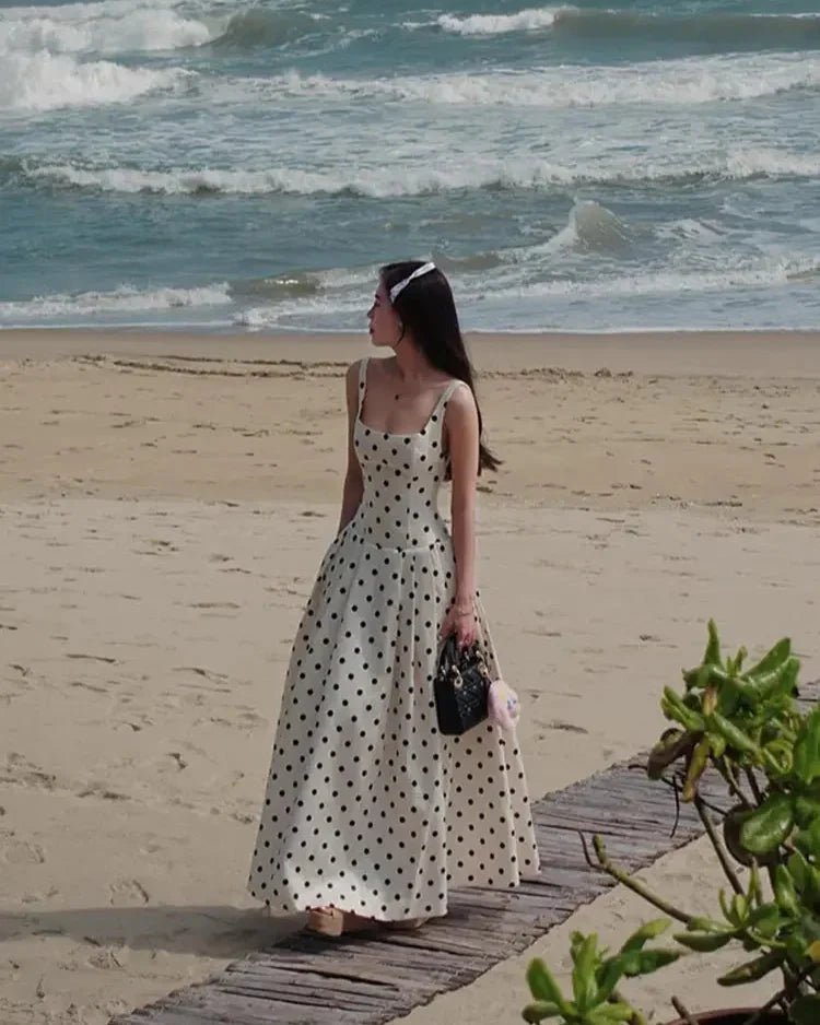 Vestido midi com padrão de bolinhas Jasmine