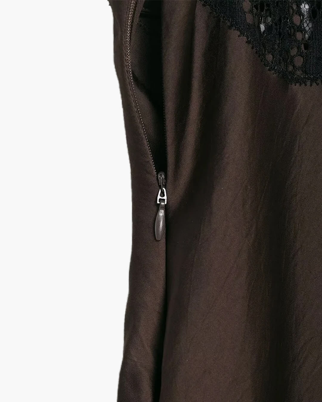 Vestido de cetim com alças e renda Jenica