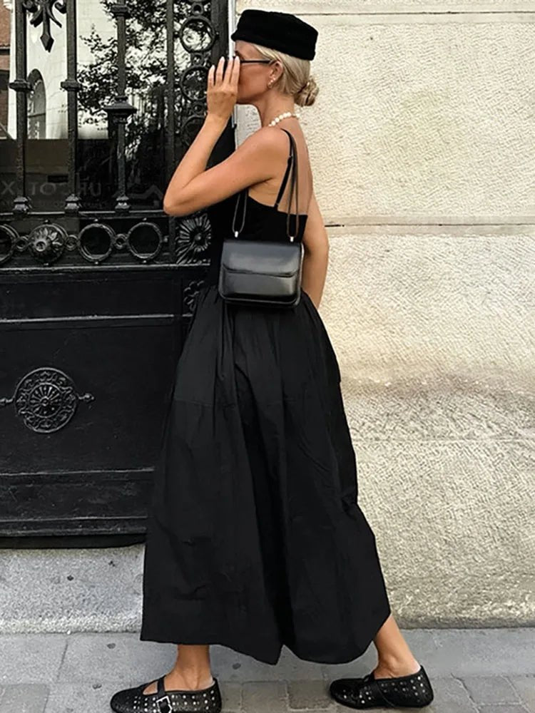 Vestido midi Jesse de alças finas e cintura descida
