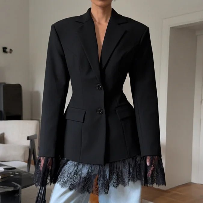 Blazer com detalhes de renda Joanna