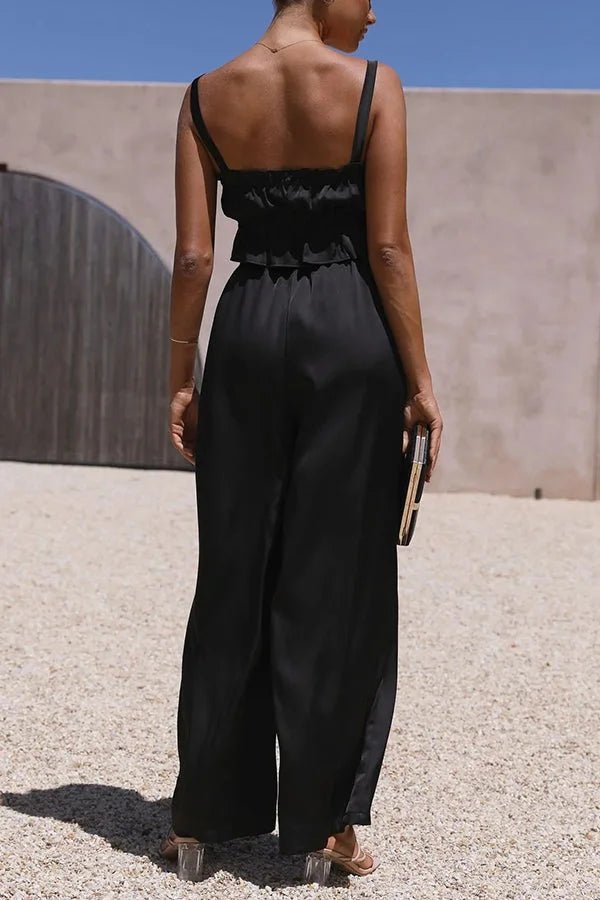 Julianne Ruffle Top Elastic Waist Pants Set