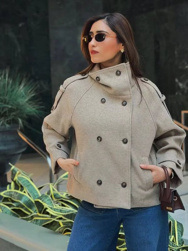 Julie Stand Collar Oversized Coat