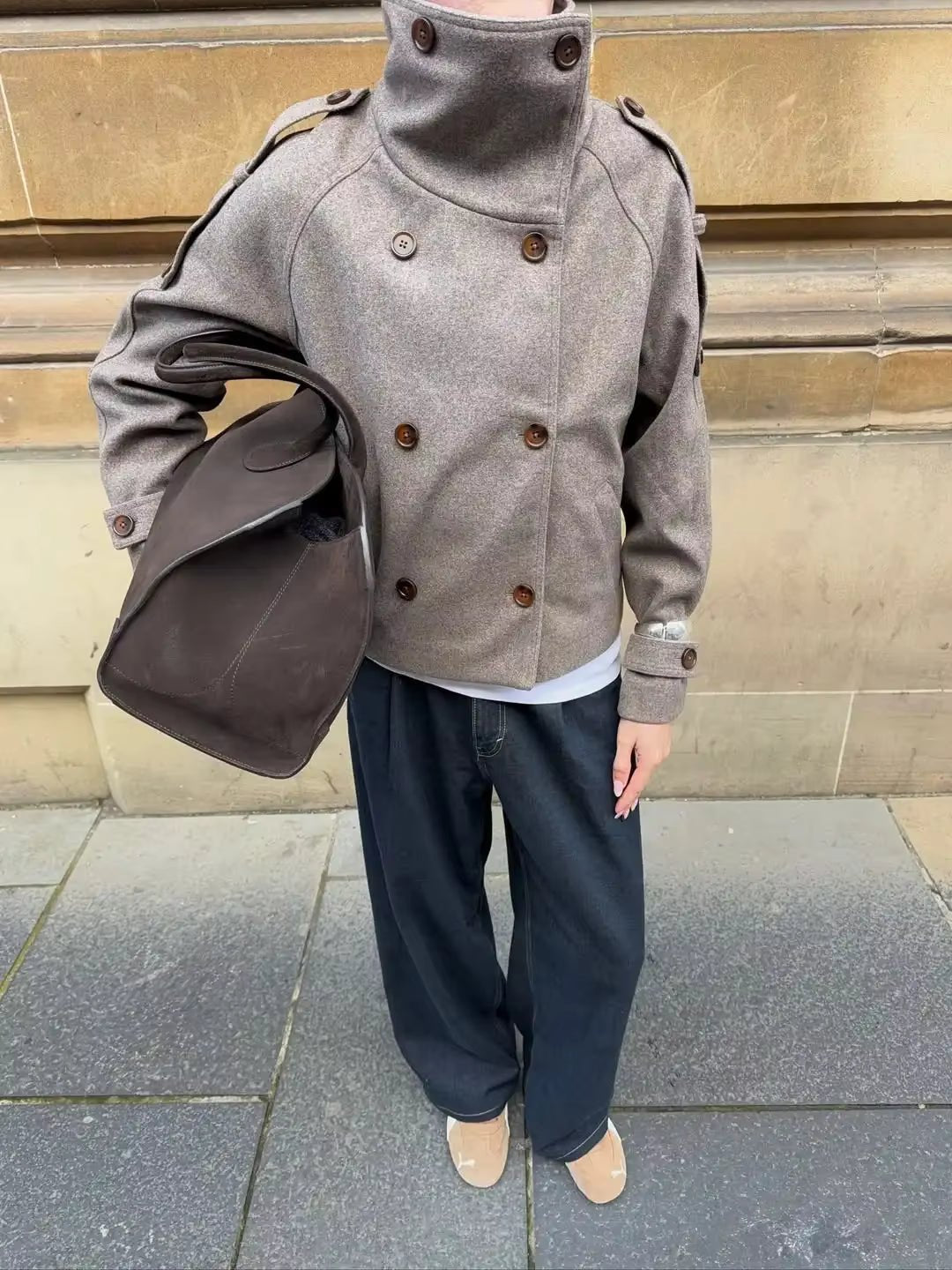 Julie Stand Collar Oversized Coat