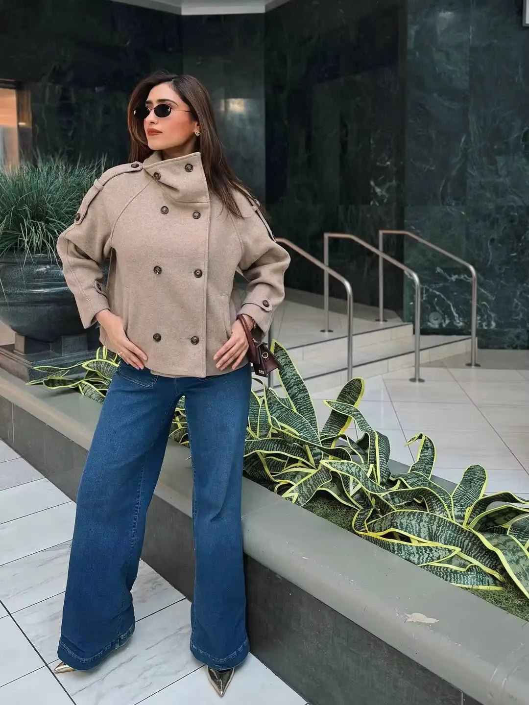 Julie Stand Collar Oversized Coat
