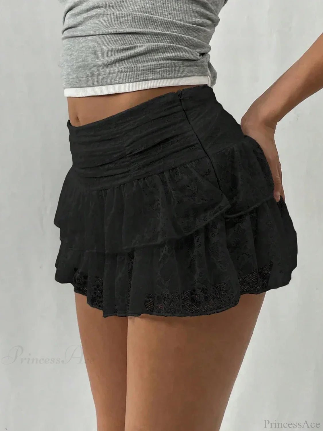 Kaleigh Lace Tiered Mini Skirt