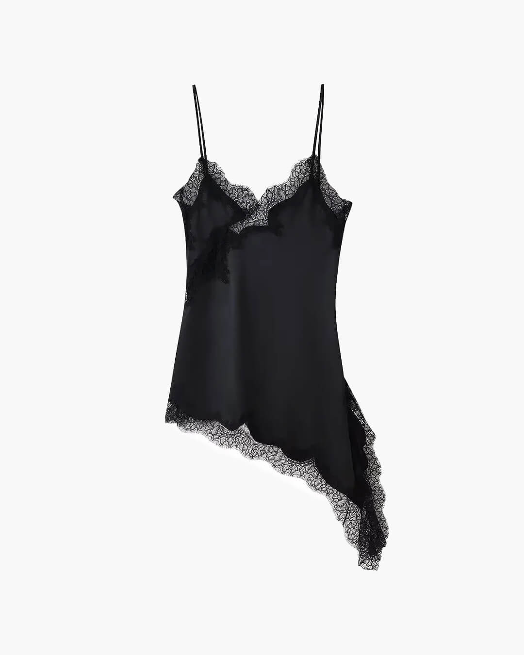 Vestido curto assimétrico de cetim Kara