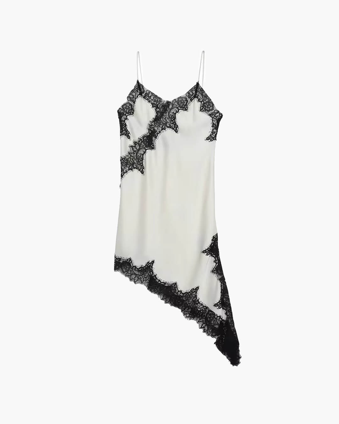 Vestido curto assimétrico de cetim Kara