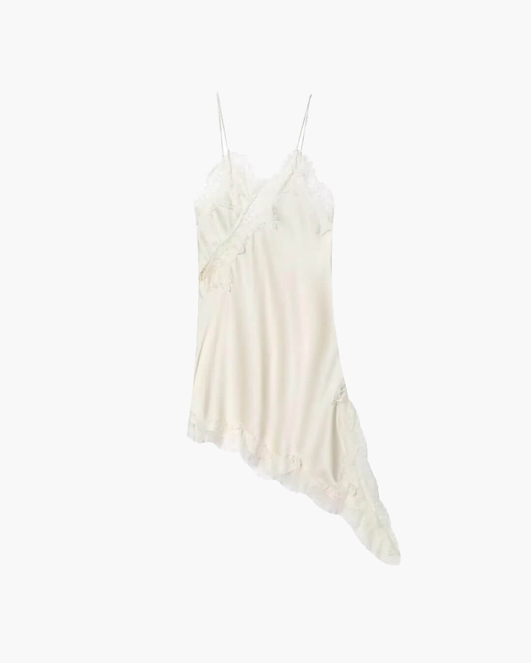 Vestido curto assimétrico de cetim Kara