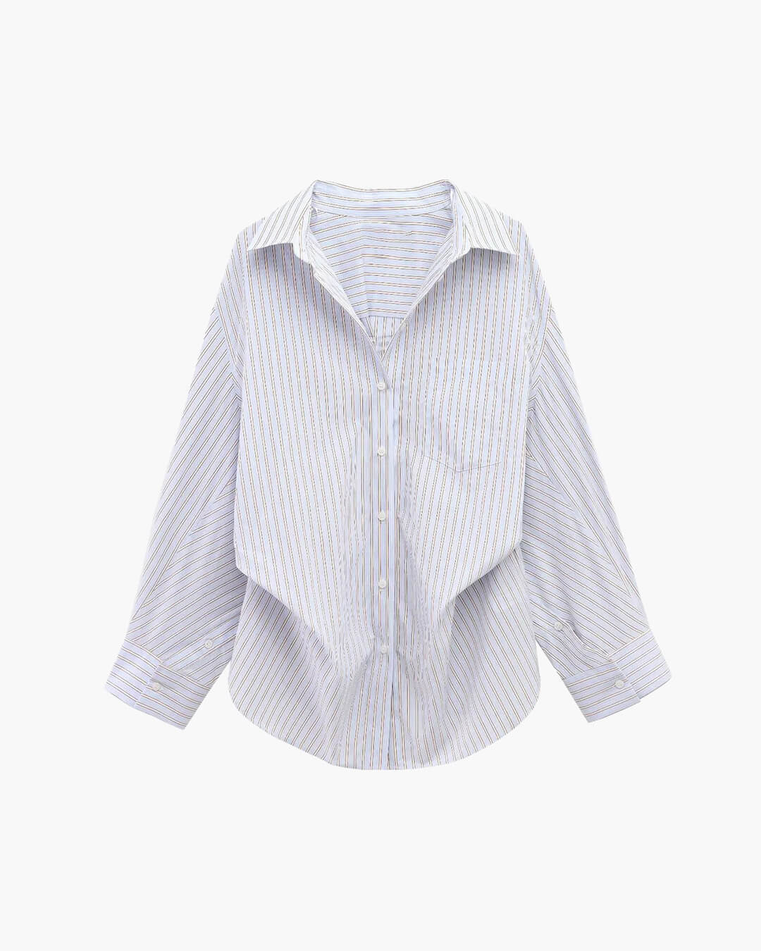 Camisa às riscas com mangas morcego Kathy