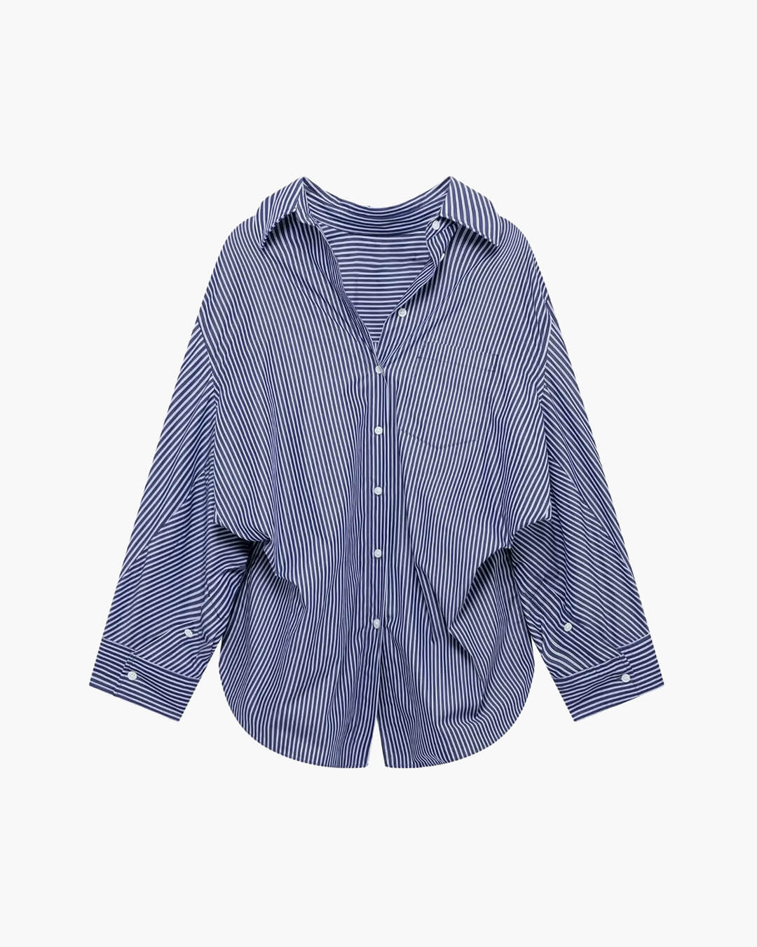 Camisa às riscas com mangas morcego Kathy