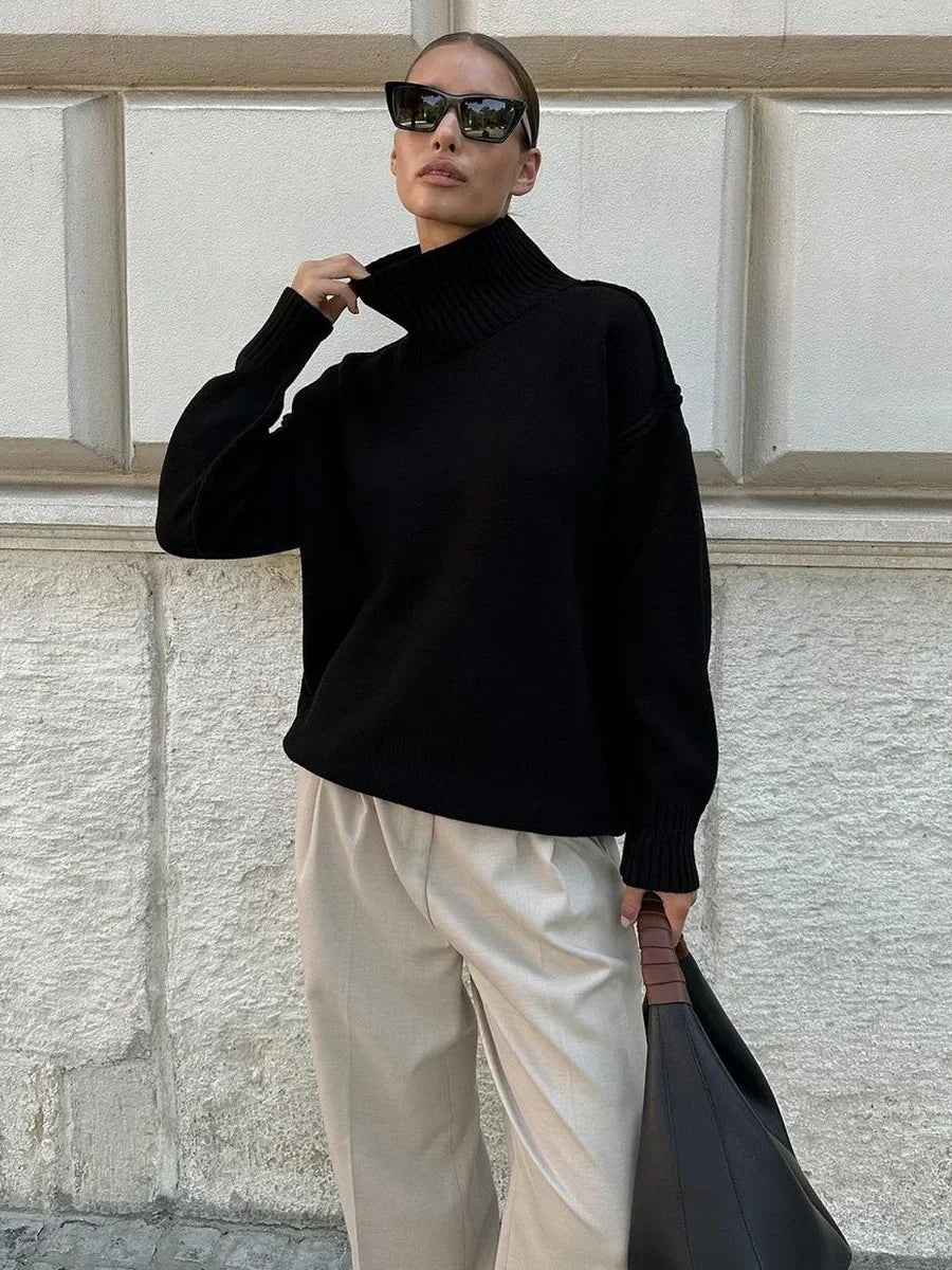 Camisola de malha de gola alta Katie