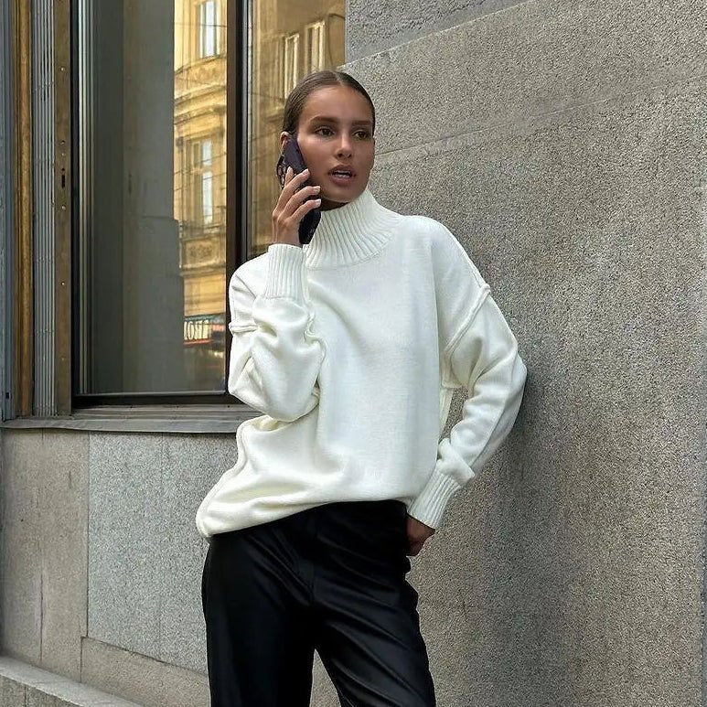 Camisola de malha de gola alta Katie