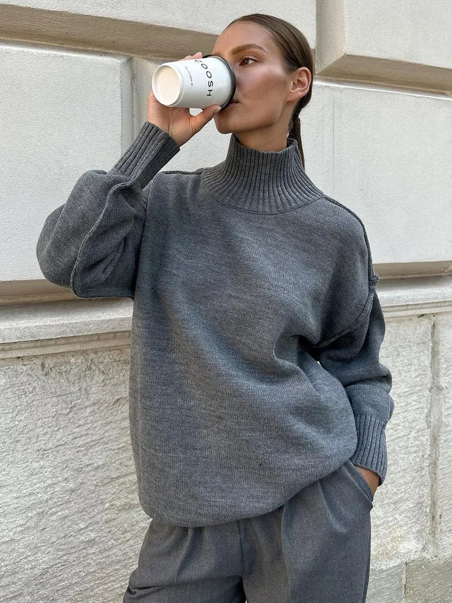 Camisola de malha de gola alta Katie