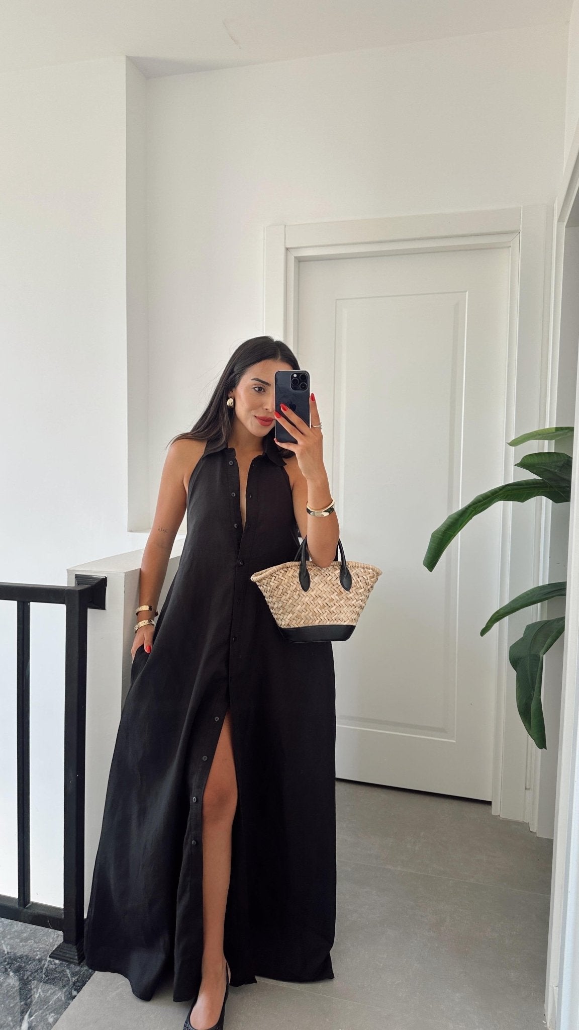 Vestido maxi elegante Kaya com decote halter