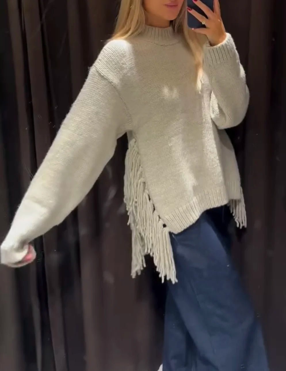 Camisola de malha com franjas Kelly