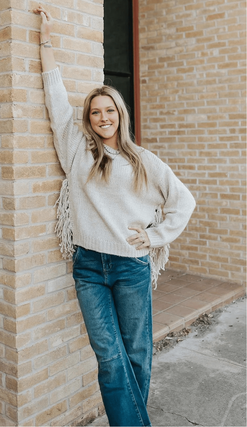 Camisola de malha com franjas Kelly