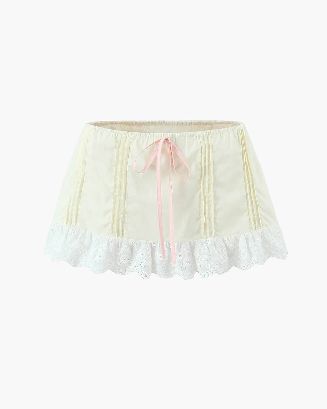 Conjunto de saia mini com acabamento em renda Klarissa