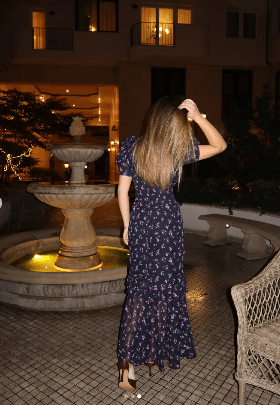 Vestido maxi Klea floral com mangas balão
