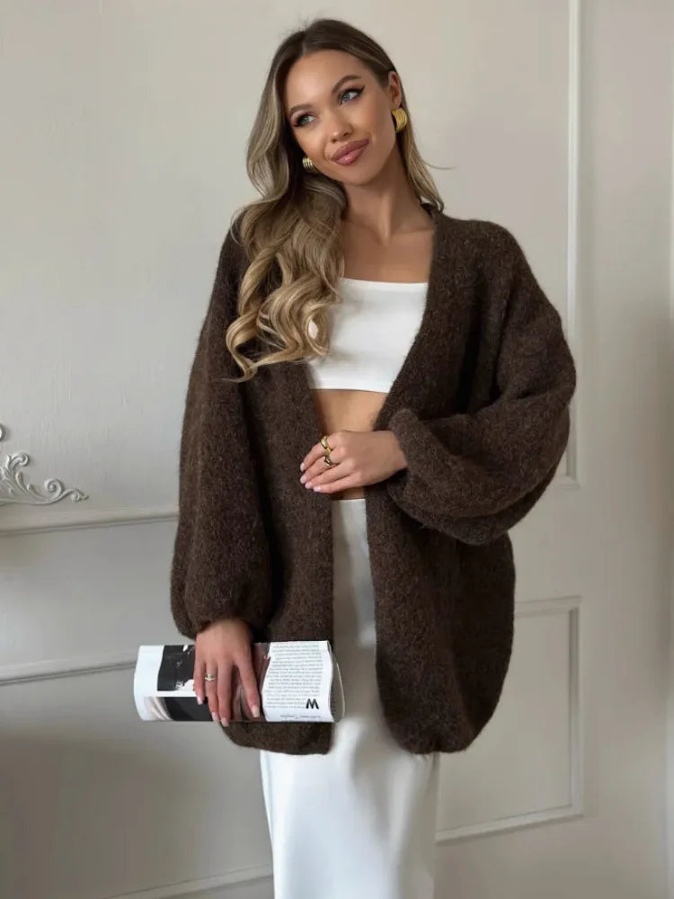 Casaco oversize de malha escovada Willa