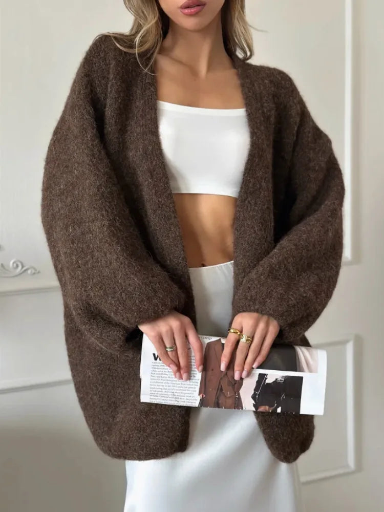 Casaco oversize de malha escovada Willa