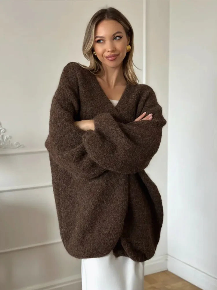 Casaco oversize de malha escovada Willa