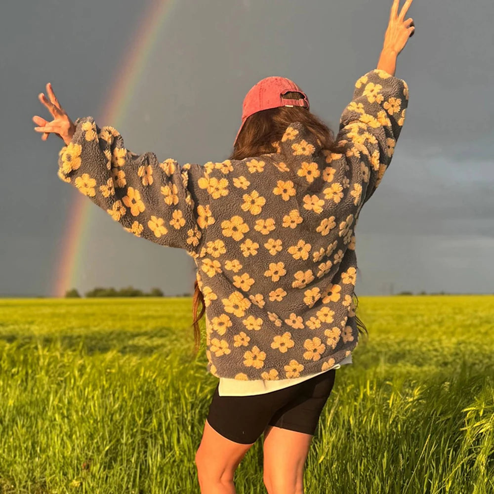 Camisola de malha oversized com fecho