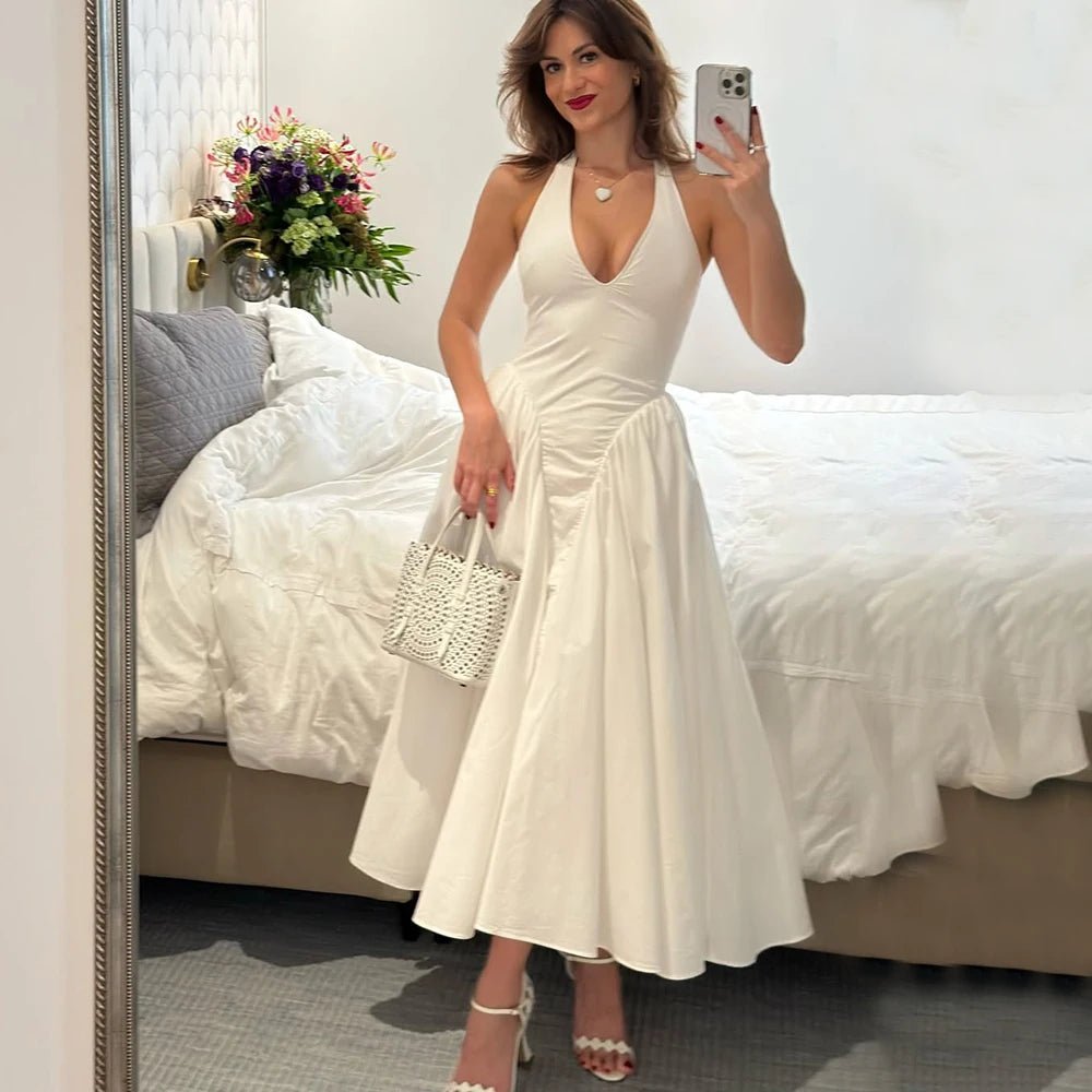 Vestido maxi com decote profundo Kristy