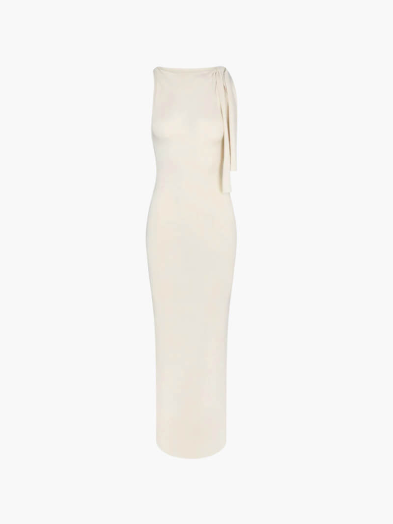 Vestido comprido com nó Kylie