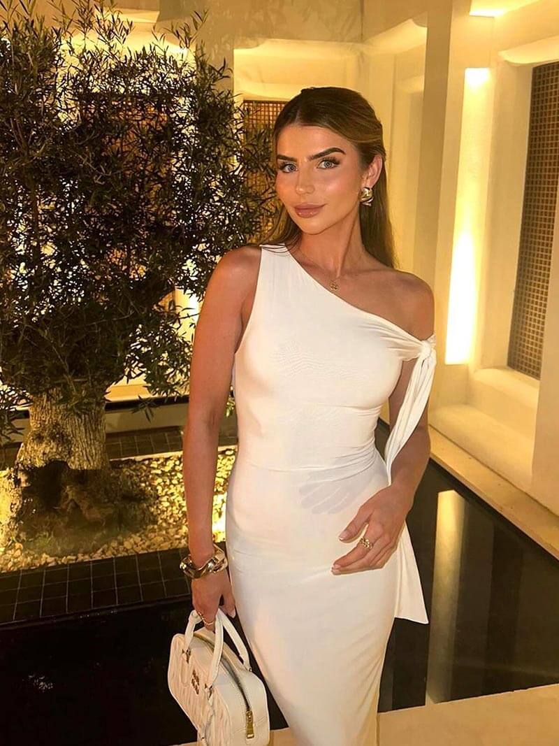 Vestido comprido com nó Kylie