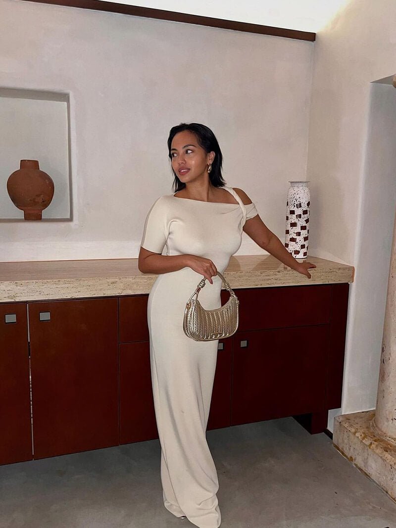 Vestido comprido torcido Kylie