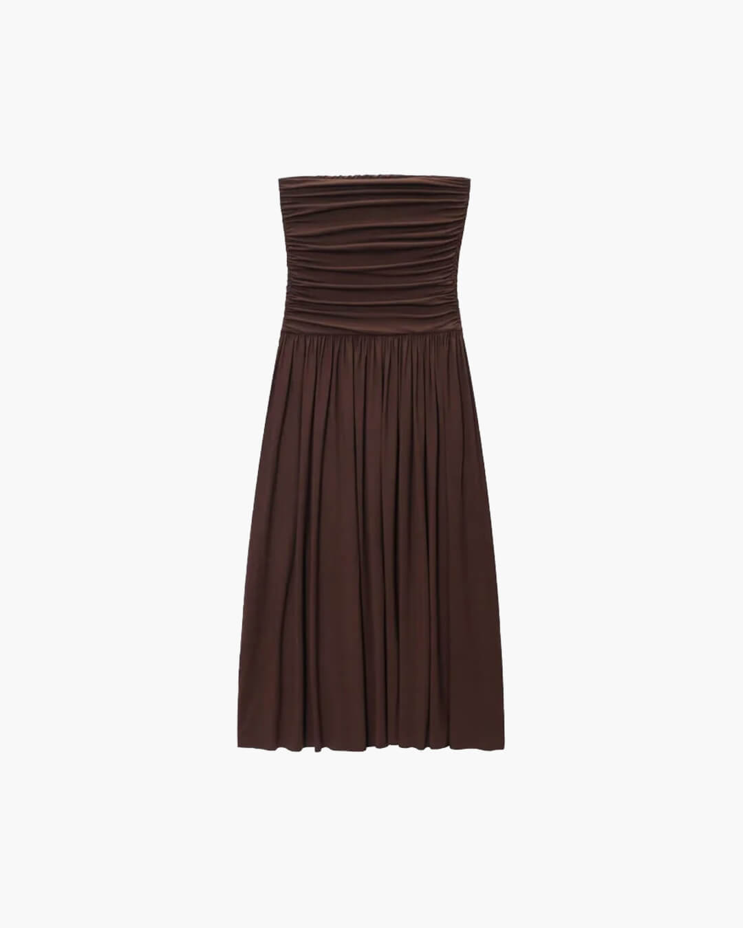 Vestido maxi Lauren cai-cai com franzidos