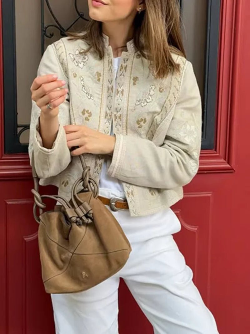 Casaco curto com estampado floral Layla