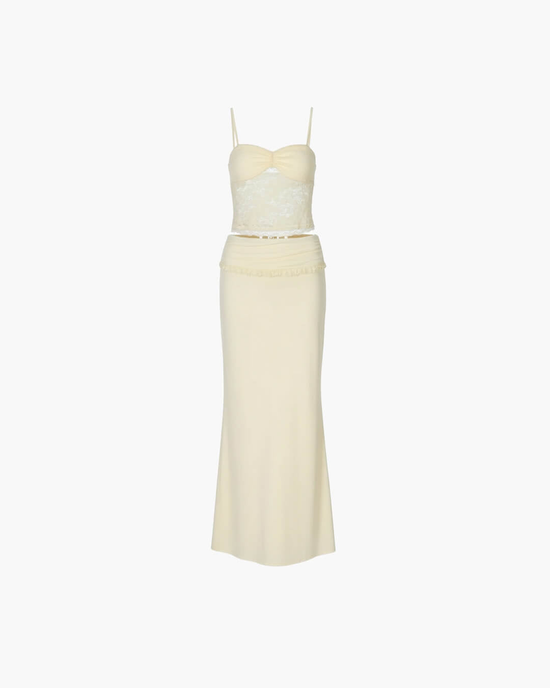 Conjunto Leanna de saia maxi em renda