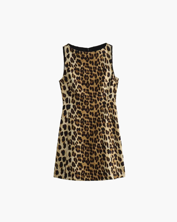 Vestido mini com padrão leopardo Leona