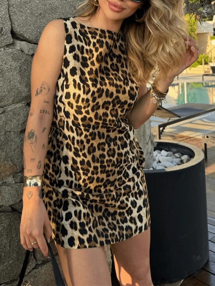 Leona Leopard Mini Dress