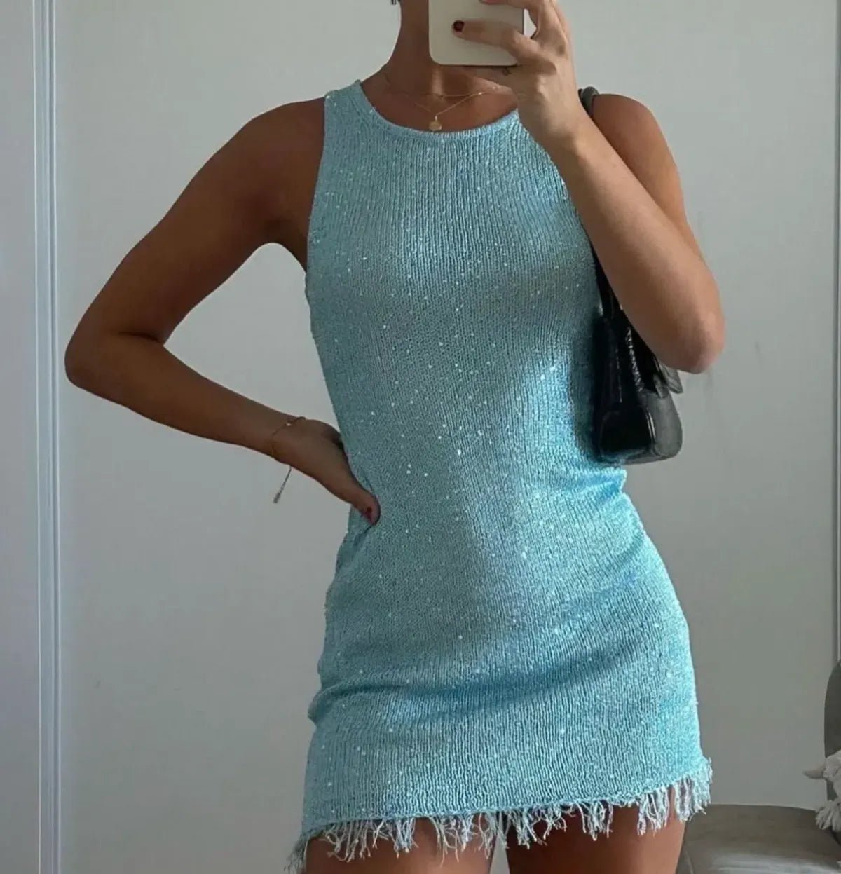 Minivestido transparente sem mangas Lia