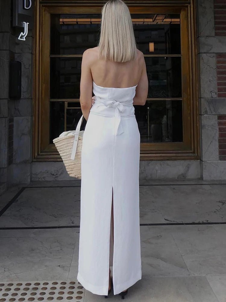 Conjunto Lianna de saia maxi e top halter